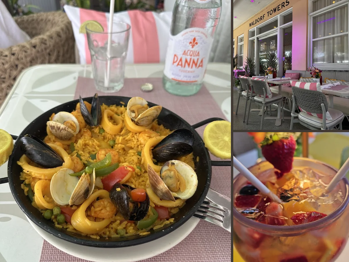 Comfort food served in a bright restaurant.